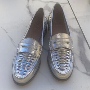 Vince Camuto Metallic Silver Loafers